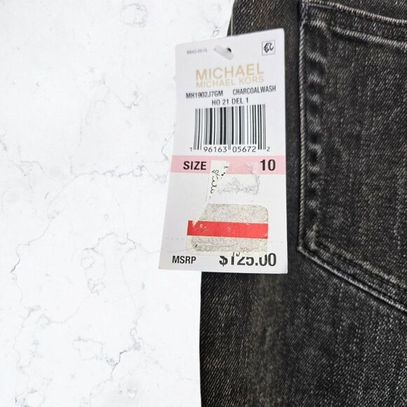 New Michael Michael Kors Selma $125 MSRP Dark Gray Wash Flare Jeans - Picture 6 of 7